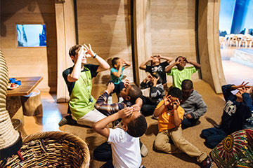 Children looking around Ark