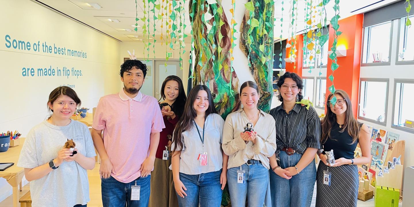 Skirball interns stand in a row.