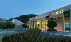 Weingart Foundation Courtyard evening view