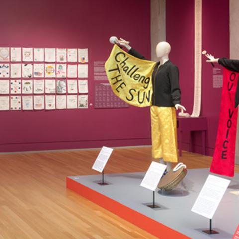 Photo inside the Talking back to power exhibition