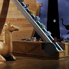 sculpture showing animals on a conveyor belt up to the ark