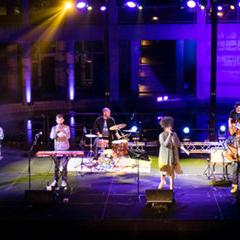 a band on a stage