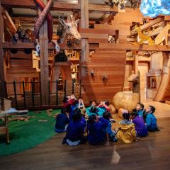 Students play in Noah's Ark.