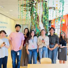 Skirball interns stand in a row.