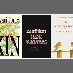 Five book covers are shown side by side